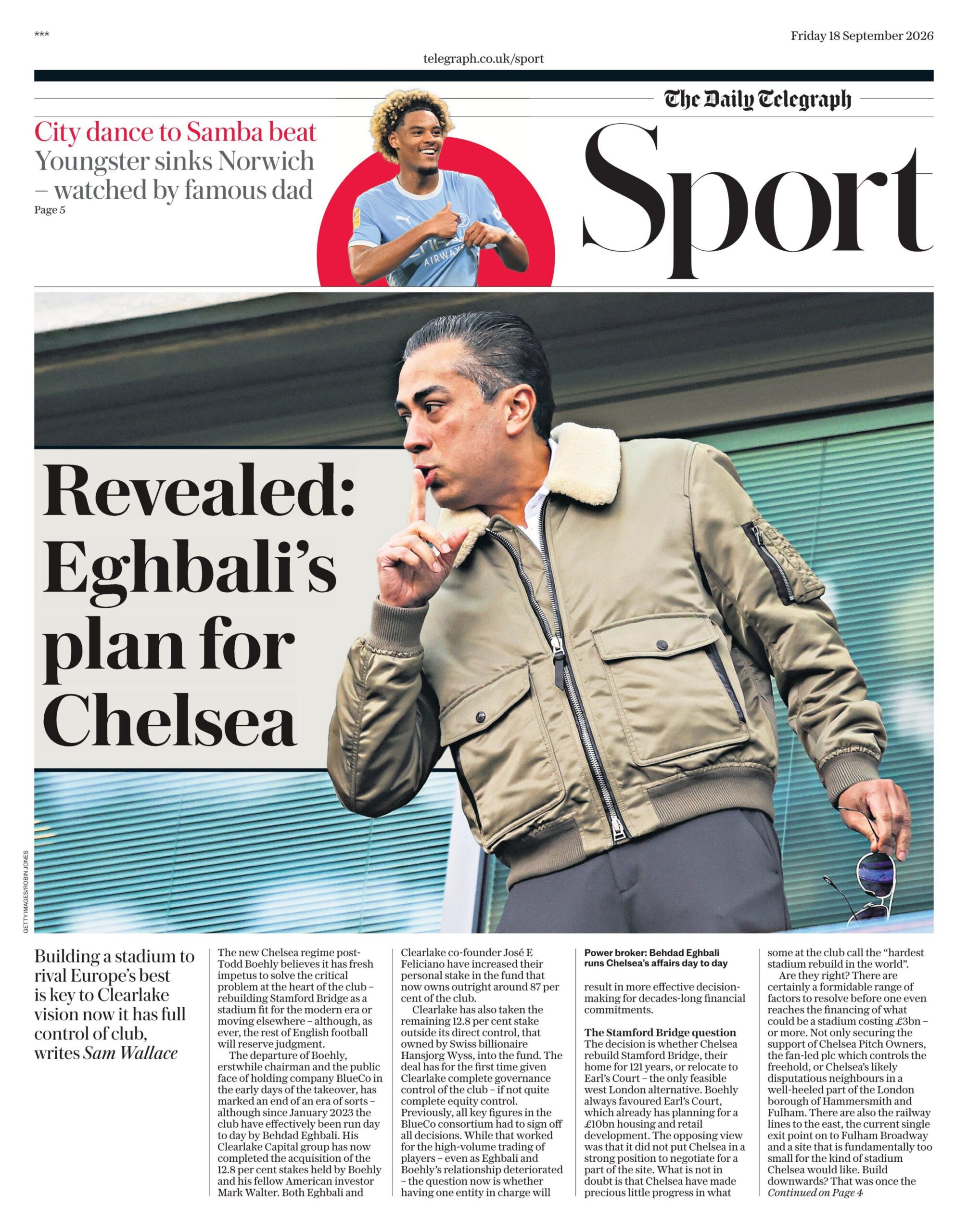 Telegraph sports section