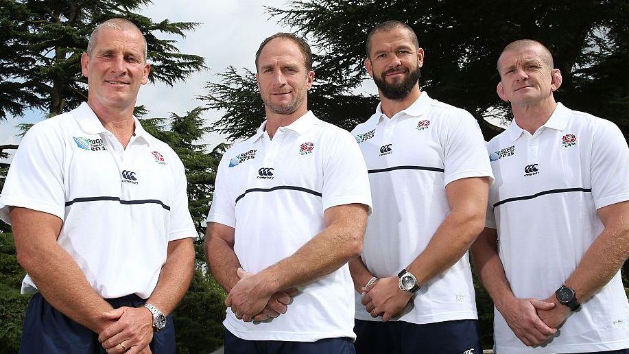 Stuart Lancaster, Mike Catt, Andy Farrell and Graham Rowntree