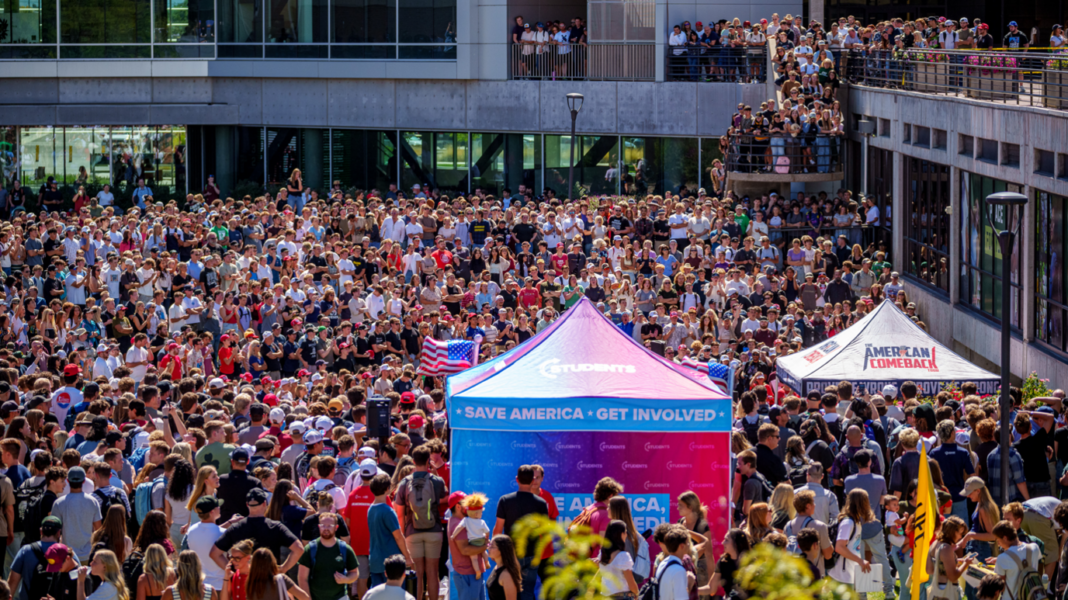 Security lapses at Utah campus where Charlie Kirk was killed, review says Picture of the event where Charlie Kirk was killed, showing crowds in a UVU courtyard on 10 September 2025