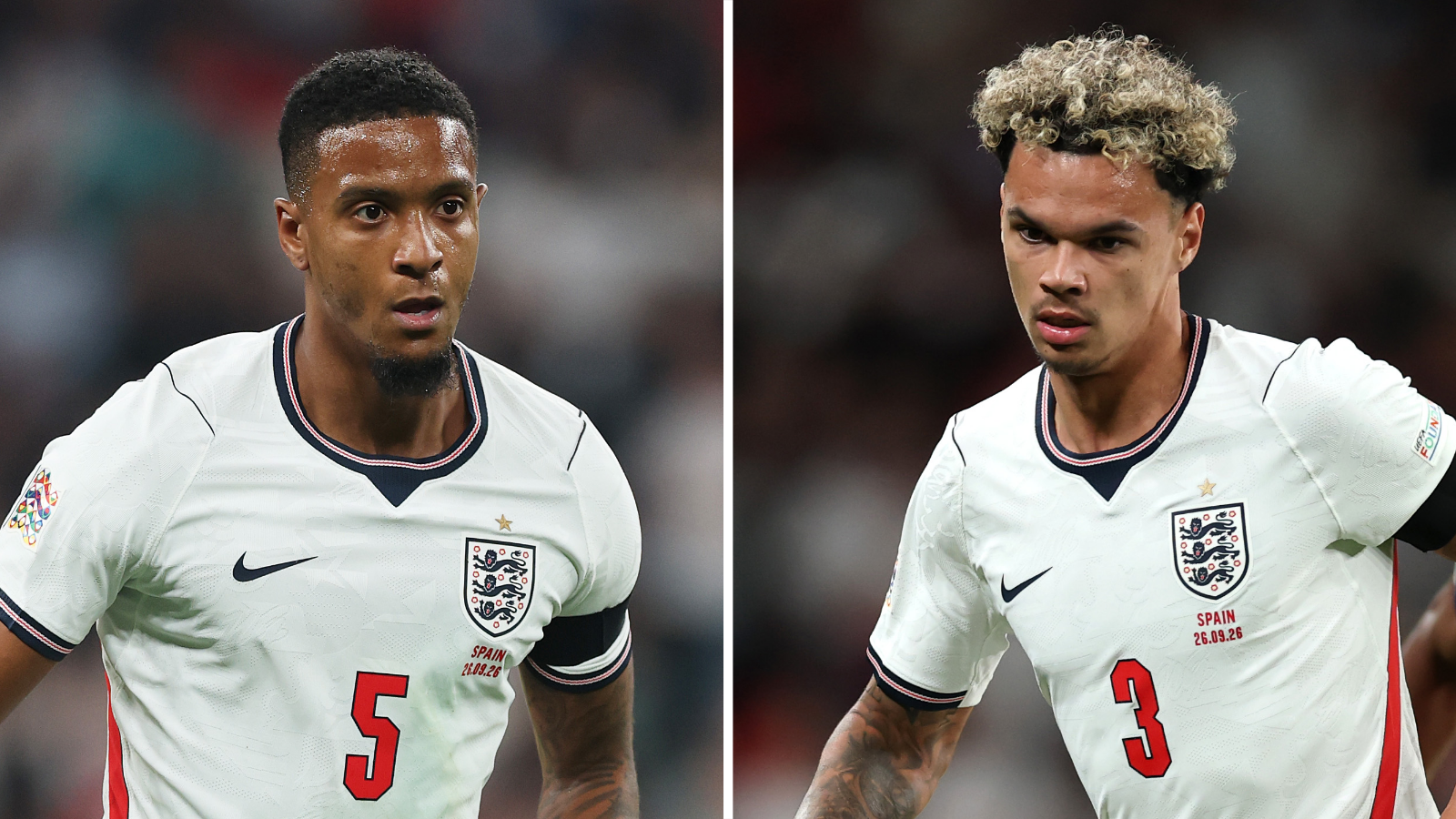 Ezri Konsa and Nico O'Reilly in action playing for England against Spain