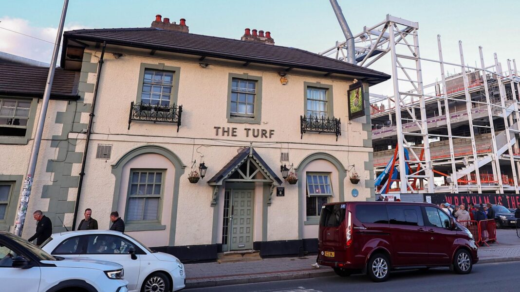 Ryan Reynolds and Rob Mac buy historic Wrexham football pub Outside of The Turf pub in Wrexham.