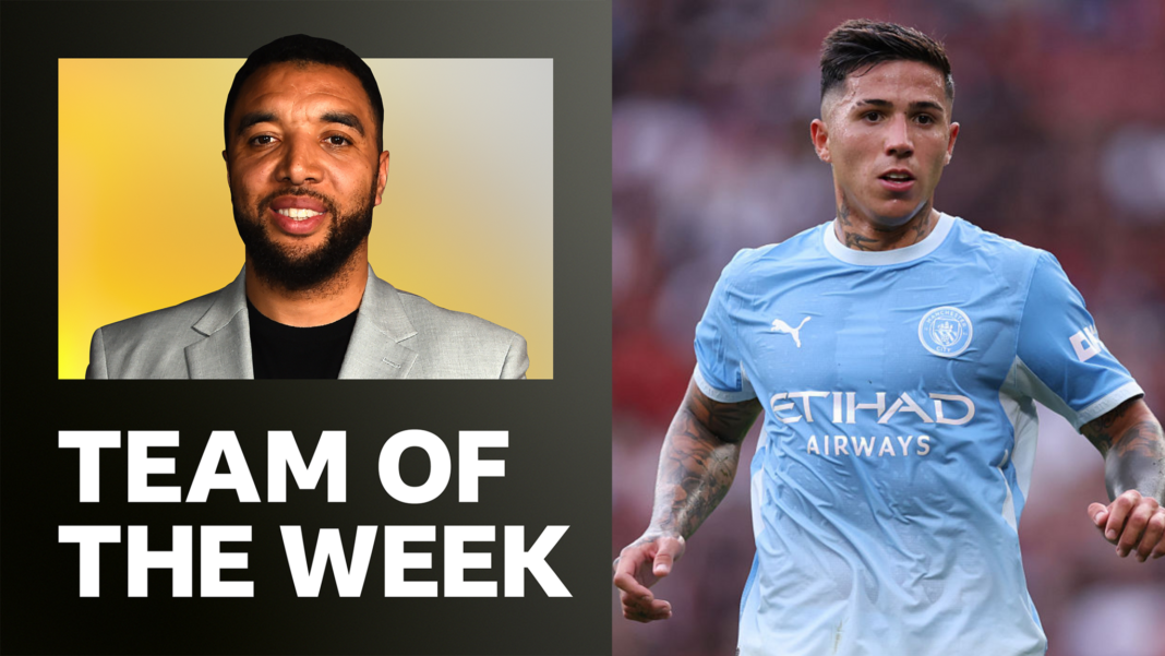 Team of the week with picture of Troy Deeney and Enzo Fernandez