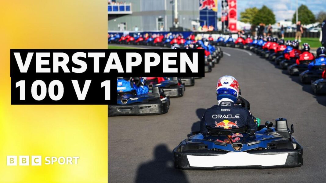 Verstappen easily beats 100 racers in a go-kart Verstappen easily beats 100 racers in a go-kart