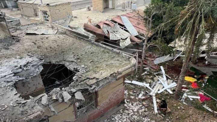 A handout picture made available by the Iranian Red Crescent Society reportedly showing a view of the destroyed remains of a building which was hosting a wedding ceremony following a US airstrike, in the city of Sirak, Bandar Abbas province, southern Iran, 02 September 2026.