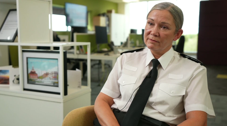 Chief Constable Victoria Fuller speaking to the BBC