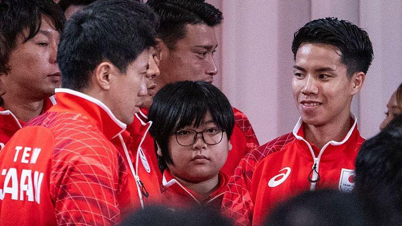 Yuki Kurihara looks on during a send-off ceremony for the Japan team before 2026 Asian Games