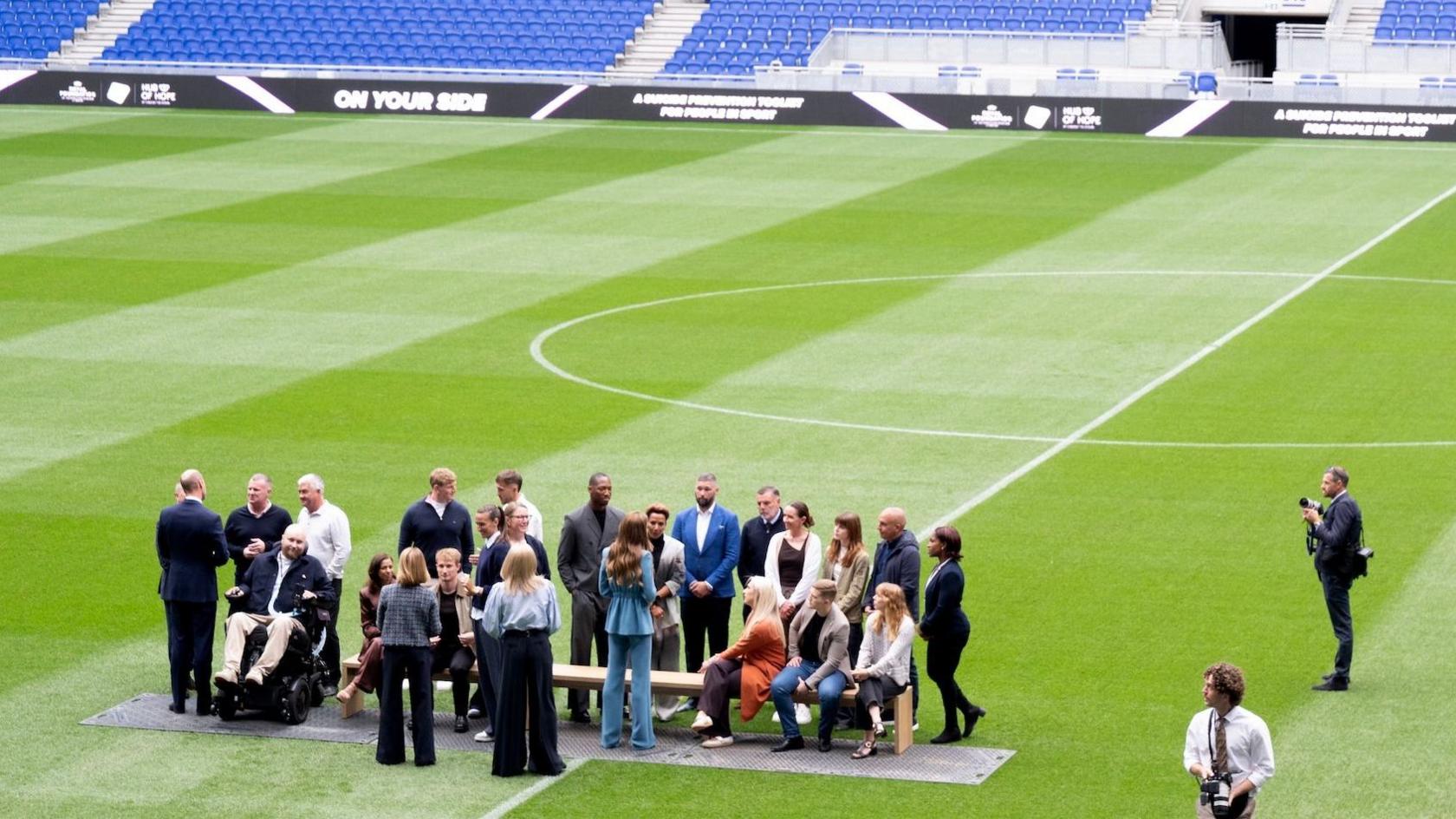 The suicide prevention scheme was launched at Everton's football ground
