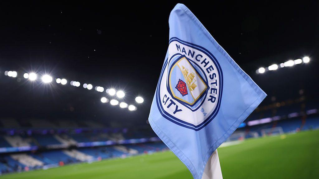 Manchester City corner flag at Etihad Stadium