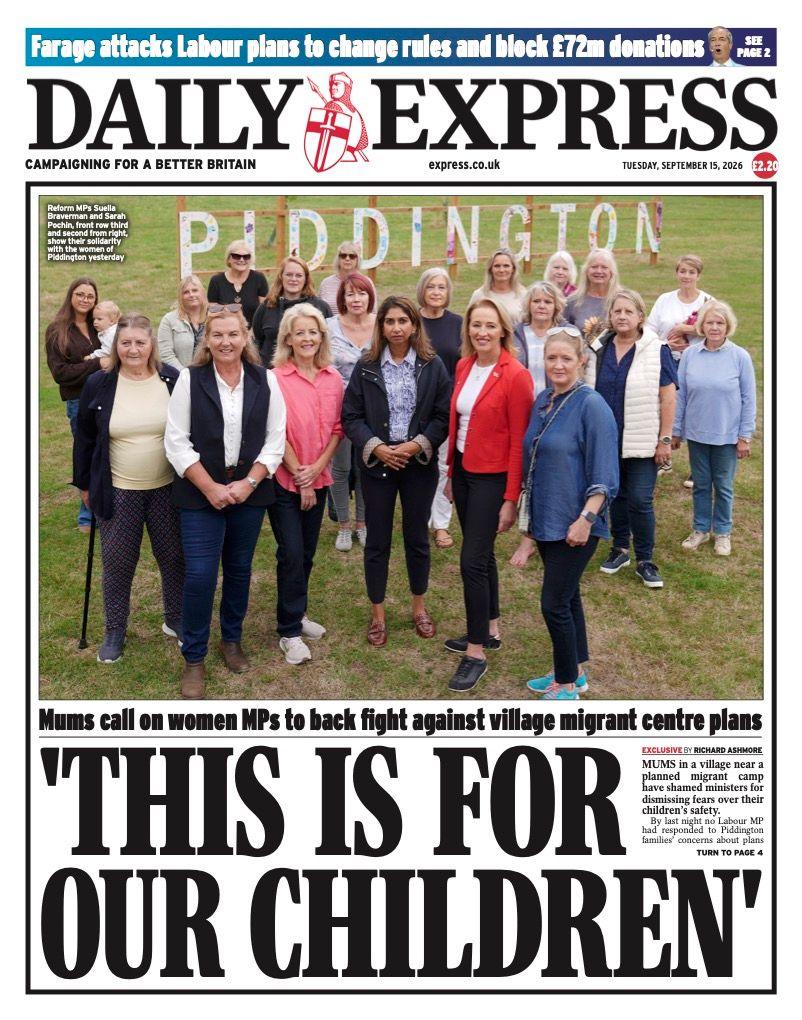 The headline on the front page of the Daily Express reads: 'This is for our children.'