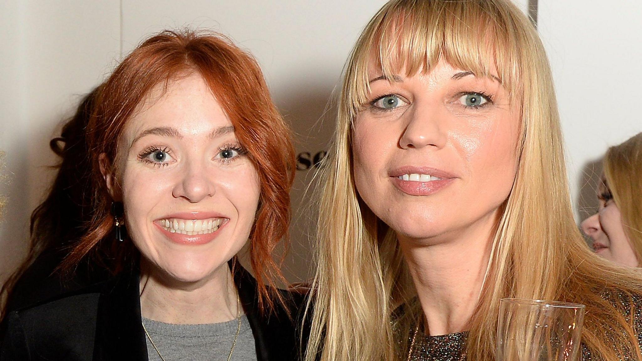 Angela Scanlon grinning alongside Sara Cox, pictured in 2016