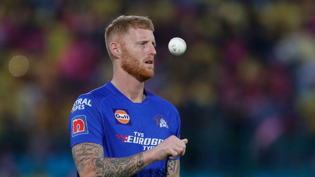 Tumultuous summer ends in success – what next for Stokes? Ben Stokes throwing the white ball up as he prepares to start his bowling run-up for Chennai Super Kings