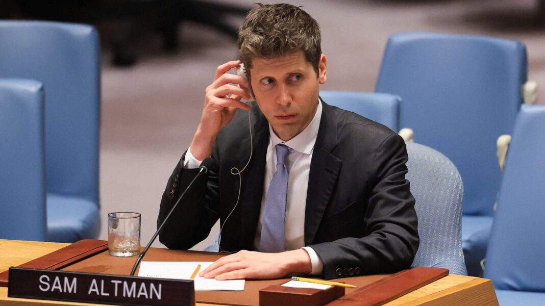 OpenAI and Anthropic bosses push UN for global terms on AI Sam Altman of OpenAI sitting before the US Security Council wearing a suit and tie while listening to a translation of comments.
