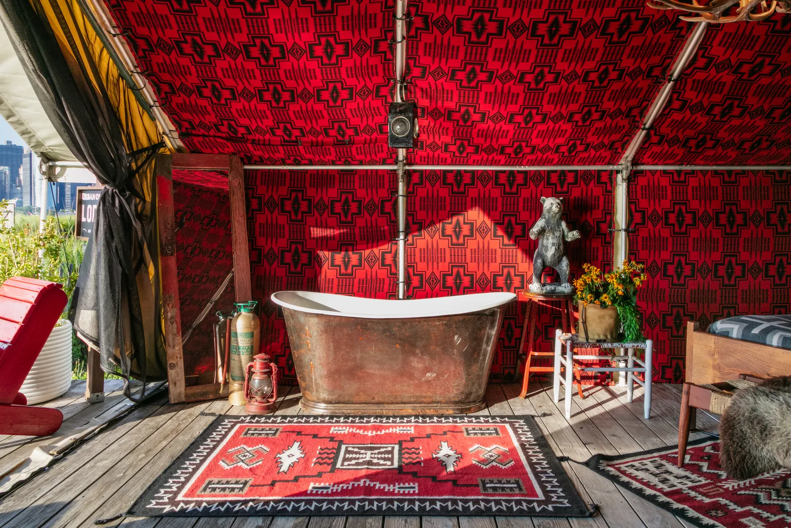 Image may contain Bathing Tub Bathtub Person Home Decor and Rug