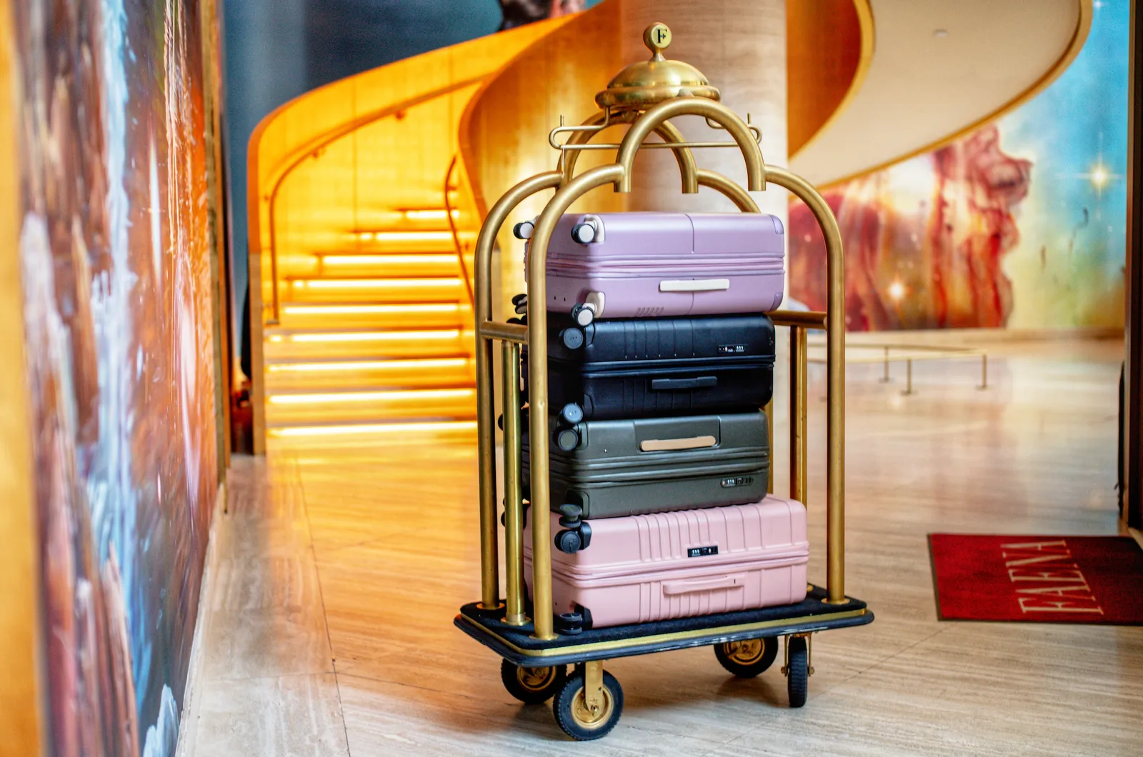 Image may contain Wood Architecture Building House Housing Staircase Handrail Machine Wheel and Baggage