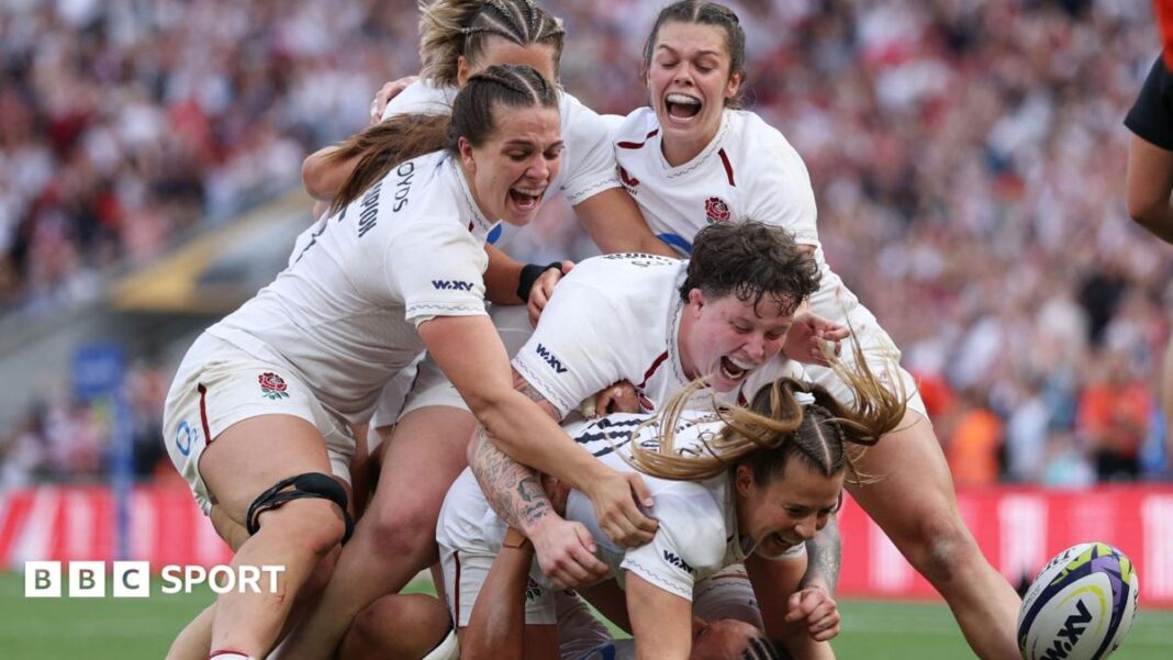 England’s Harrison scores last-gasp try to beat Black Ferns image