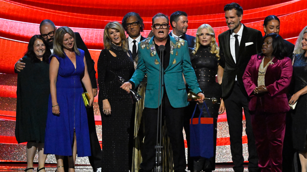 The cast of ‘The Celebrity Traitors’ accept the ‘Reality Competition’ Award onstage during the National Television Awards 2026 show at The O2 Arena