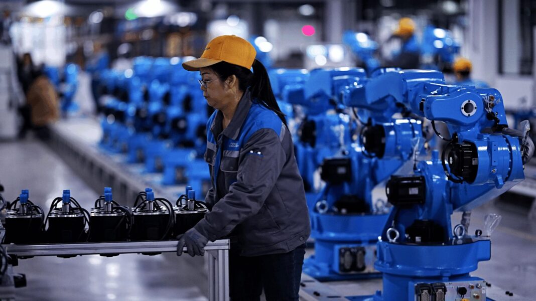 A female worker at a factory in Chengdu