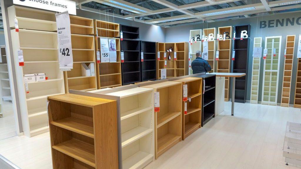 Billy bookcases in an Ikea store