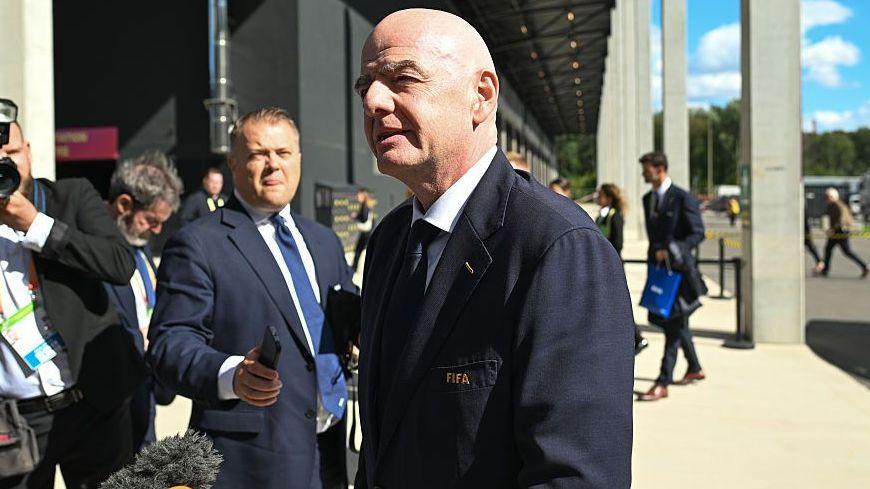 Gianni Infantino answers questions from journalists