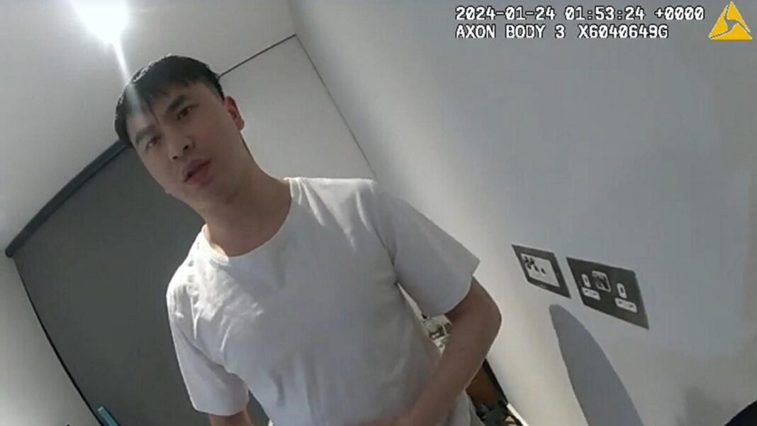 Rapist serving life may face more assault charges Screengrab from body worn camera of the arrest of Zhenhao Zou