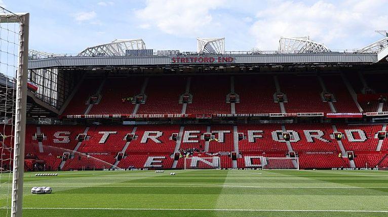A general view inside Manchester United's Old Trafford stadium in May 2025