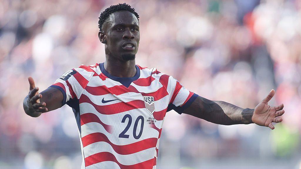 Folarin Balogun of the United States celebrates his goal during the FIFA World Cup 2026 Round Of 32 match between USA and Bosnia and Herzegovina