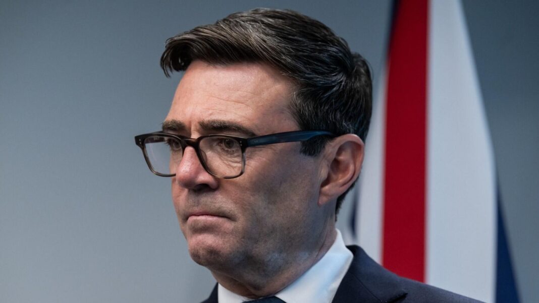 Britain's Prime Minister Andy Burnham attends a meeting with Canada's Prime Minister Mark Carney (not pictured) ahead of the Everton v Wolverhampton Wanderers English League Cup football match at Hill Dickson Stadium in Liverpool, Britain, 16 September 2026. Canadian Prime Minister Mark Carney visits Britain, Liverpool, United Kingdom - 16 Sep 2026