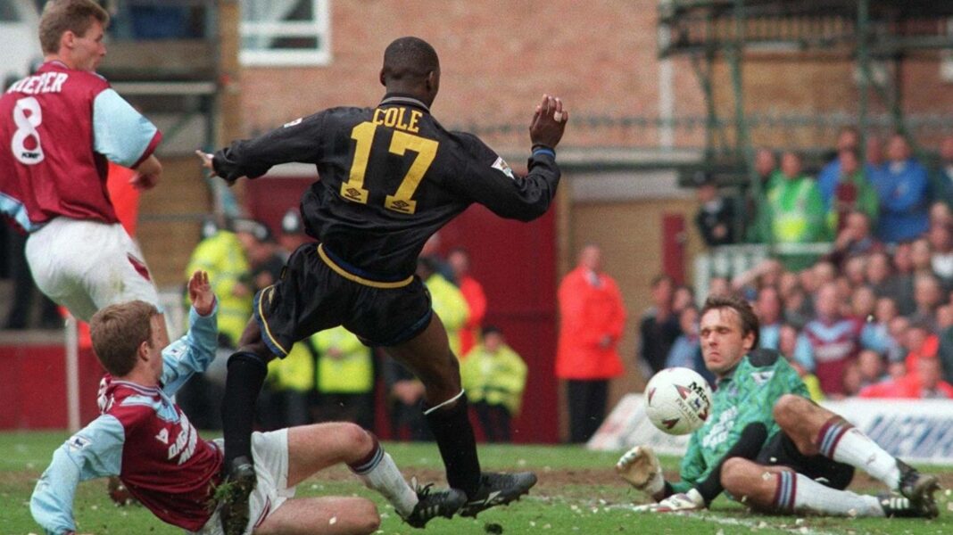 An inspired Ludek Miklosko saves from Andy Cole as West Ham deny Manchester United the Premier League title in 1995