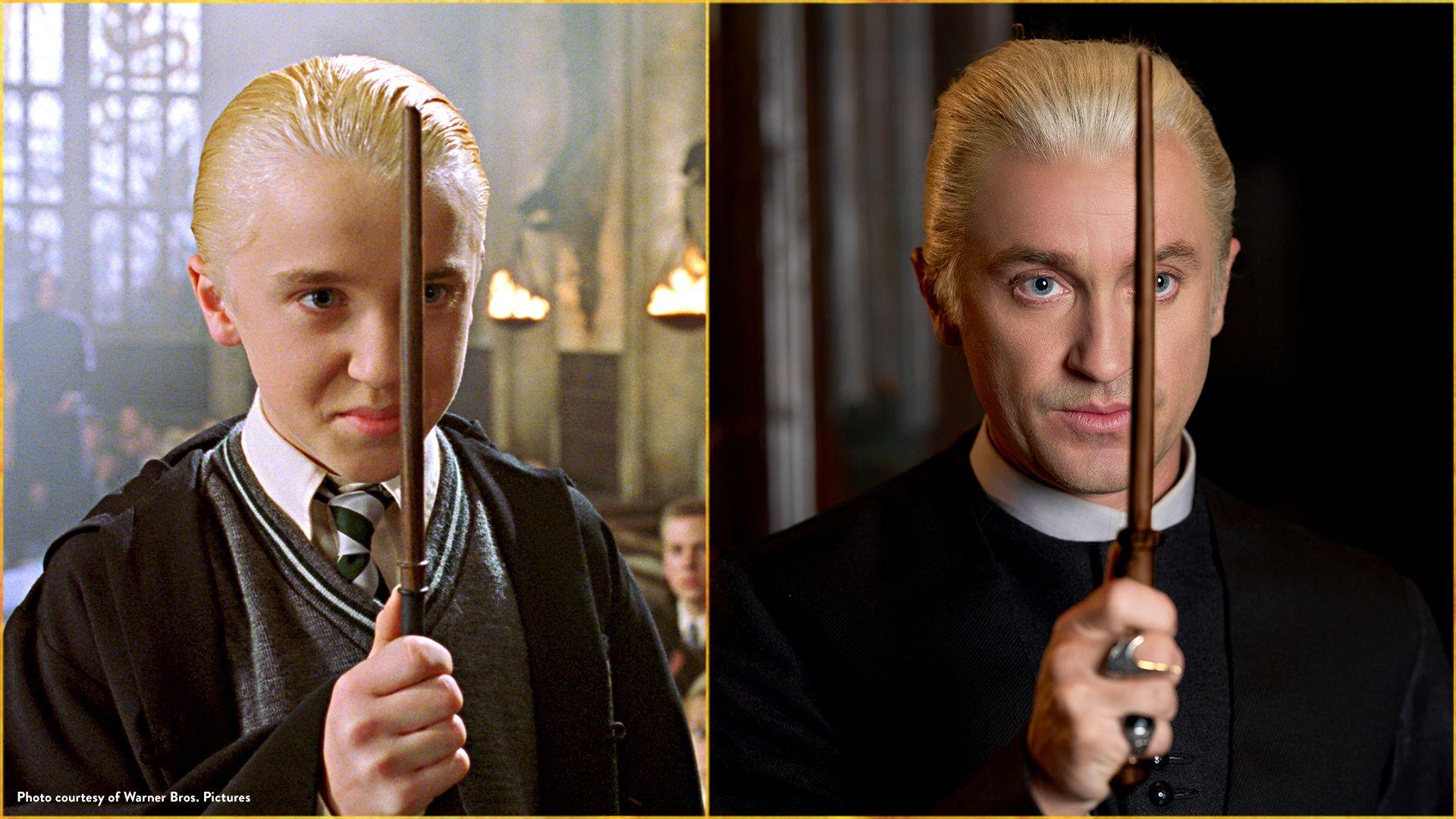 Tom Felton young on the left and Tom Felton now