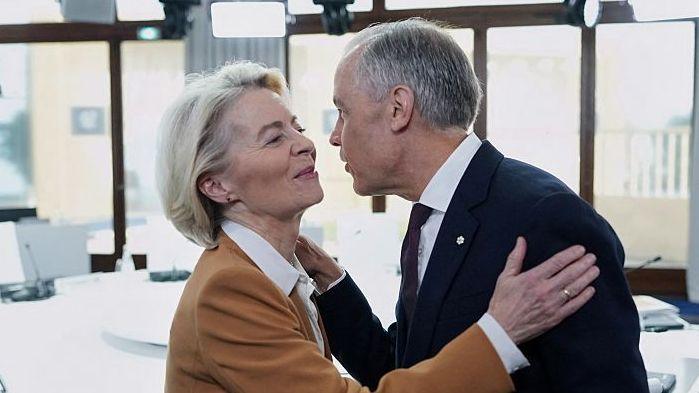File image of Canadian Prime Minister Mark Carney embracing European Commission President Ursula von der Leyen