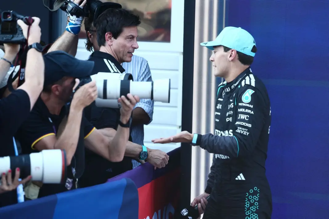 Toto Wolff waves the white flag on George Russell’s 2026 F1 title campaign Toto Wolff waves the white flag on George Russell’s 2026 F1 title campaign
