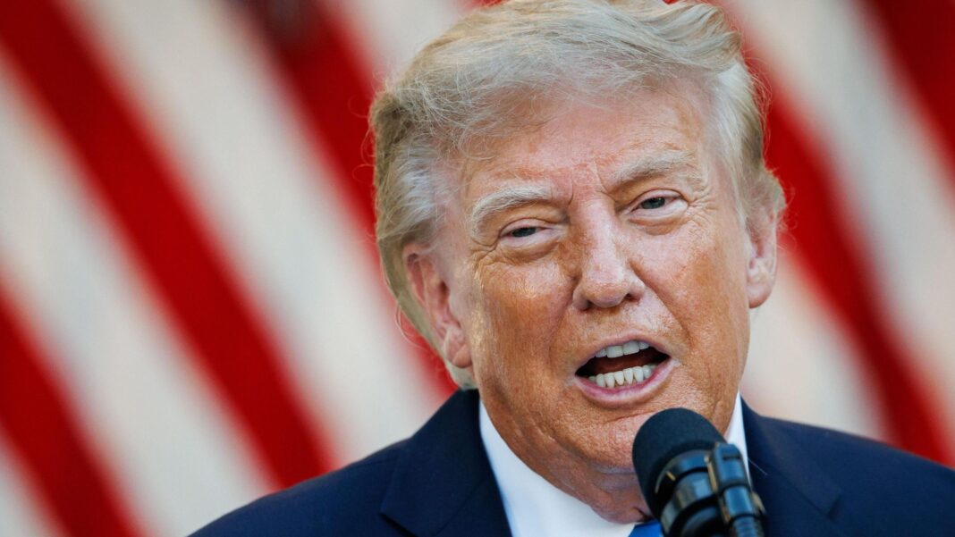 Trump hints US would not back UK over Falkland Islands due to lack of Iran war support US President Donald Trump speaks during an End of Summer BBQ event with Republican lawmakers in the Rose Garden of the White House in Washington DC.