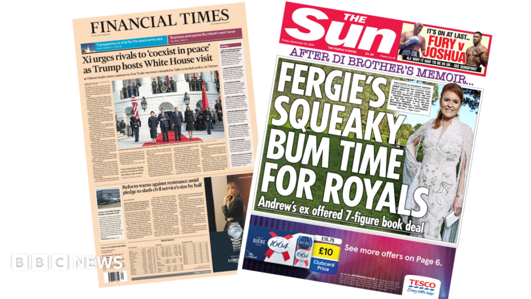 The Papers: ‘Xi urges rivals to coexist in peace’ and ‘It’s on at last’ The Papers: ‘Xi urges rivals to coexist in peace’ and ‘It’s on at last’