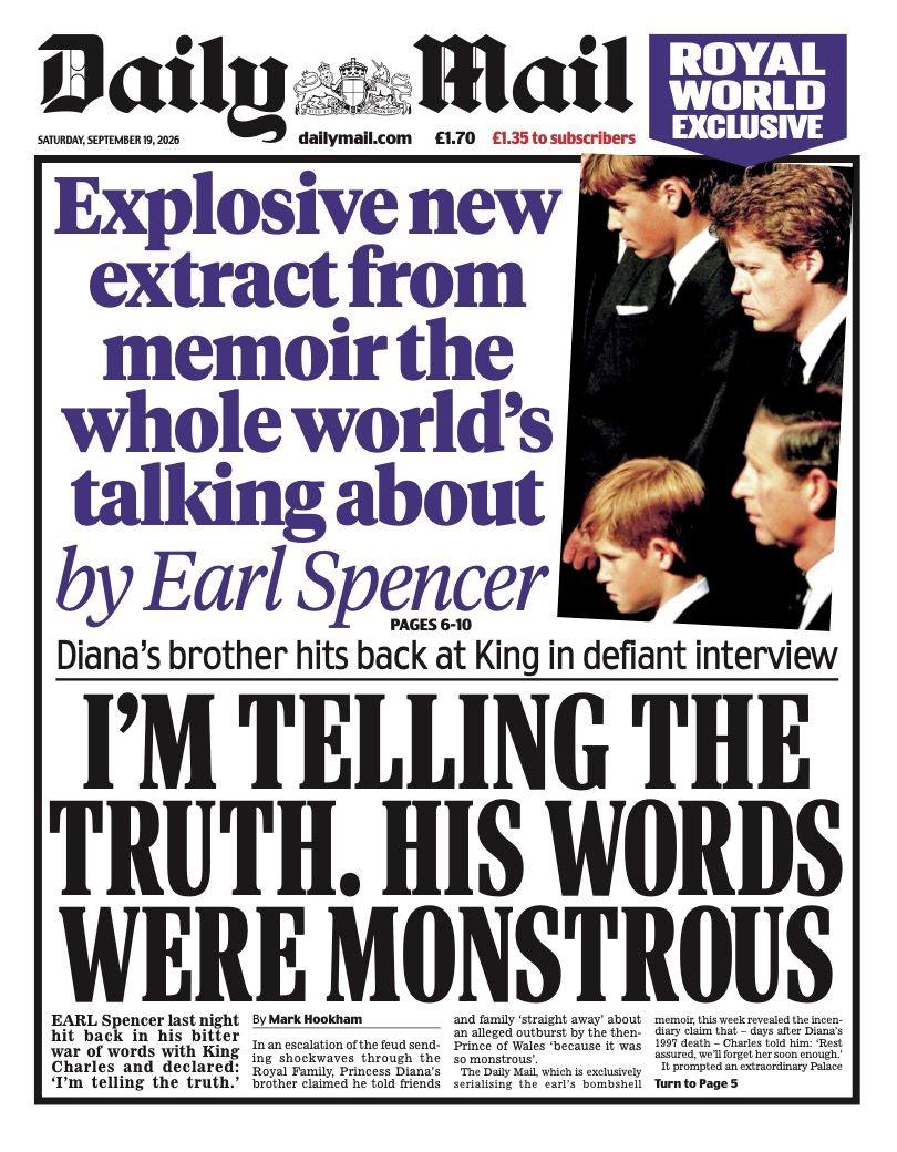 "I'm telling the truth. His words were monstrous", reads the headline on the front page of the Daily Mail.