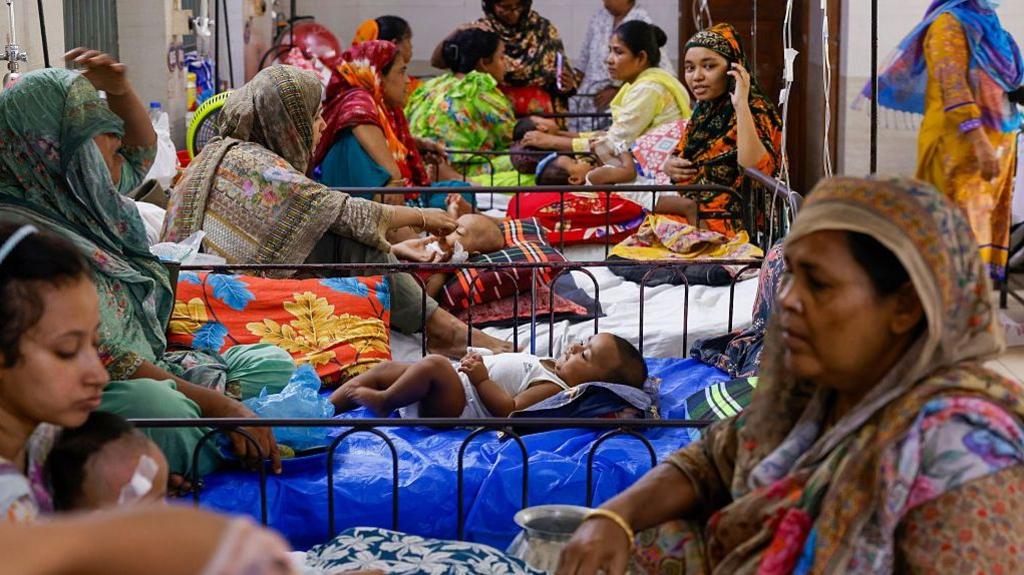 Children receive treatment for measles at Bangladesh Shishu Hospital and Institute in Dhaka, Bangladesh,