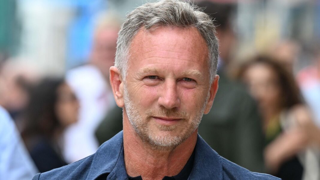 Christian Horner looking straight at the camera at the 2026 British Grand Prix