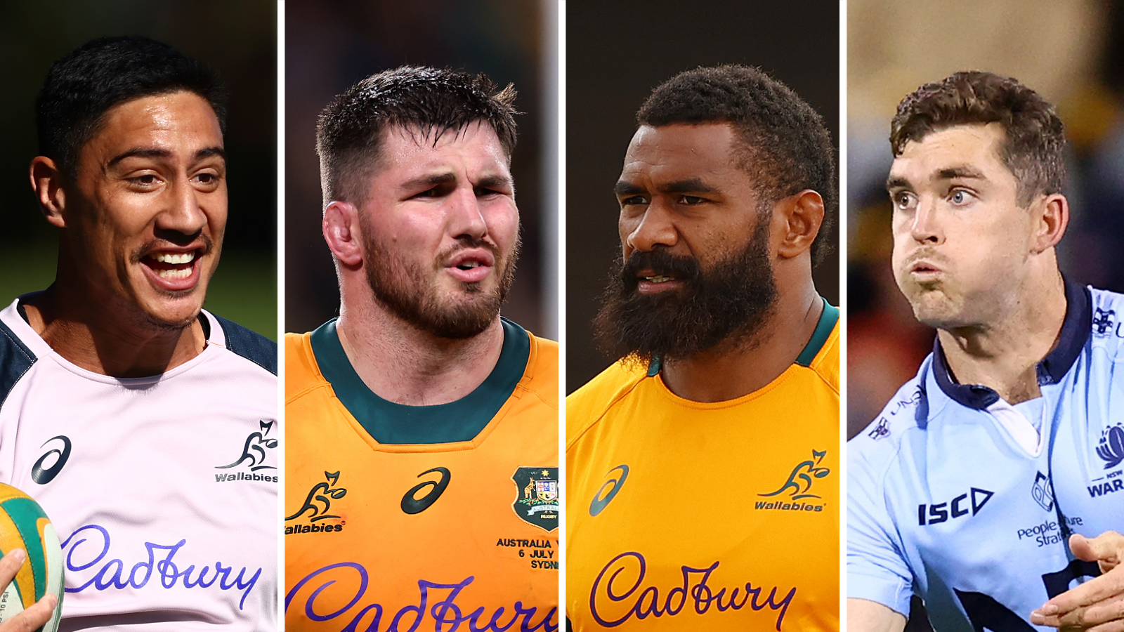 Left to right, Lalakai Foketi, Liam Wright, Marika Koroibete and Lawson Creighton.