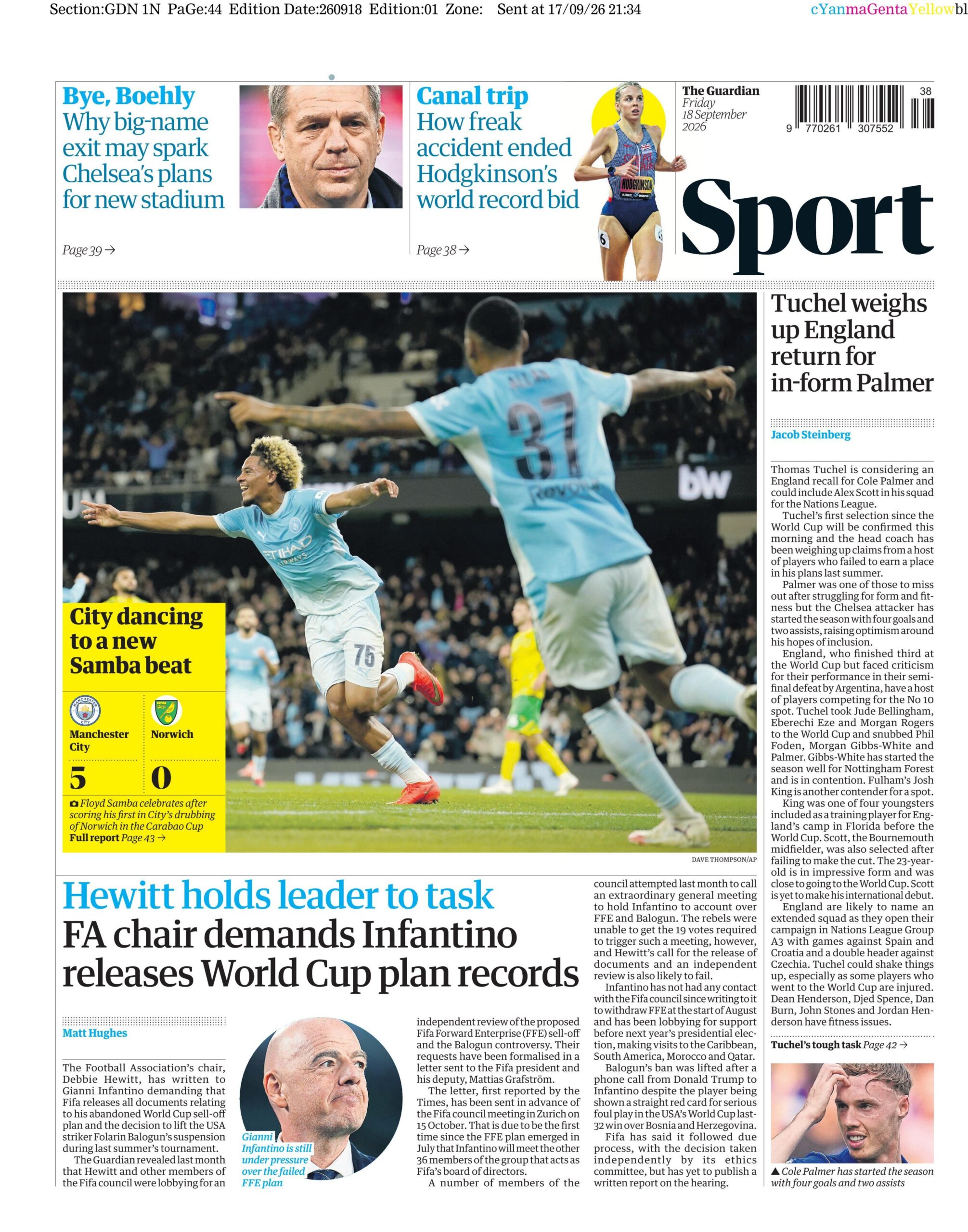 Guardian sports section