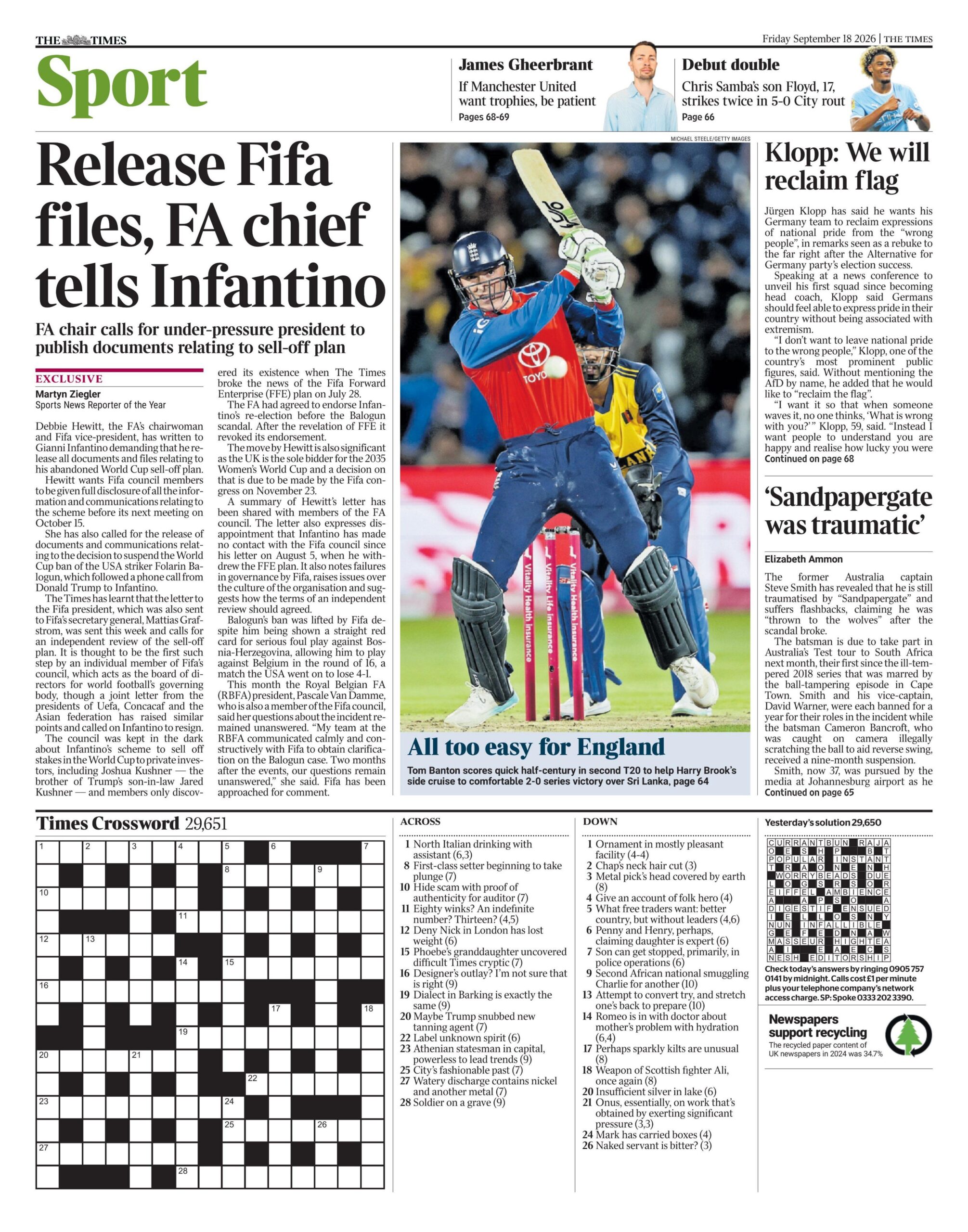 Times sports section