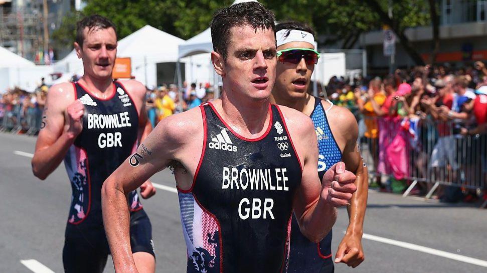 Jonny Brownlee during the run leg of the triathlon at Rio 2016 Olympics
