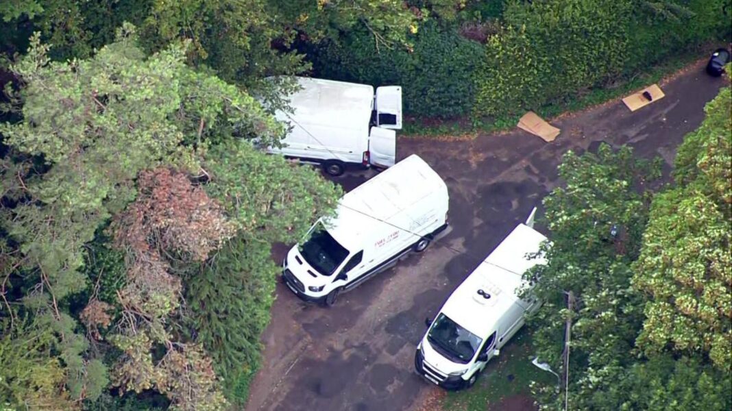 One of the five men arrested near RAF Fairford called 999 himself Aerial footage shows white vans in Whelford, near RAF Fairford.