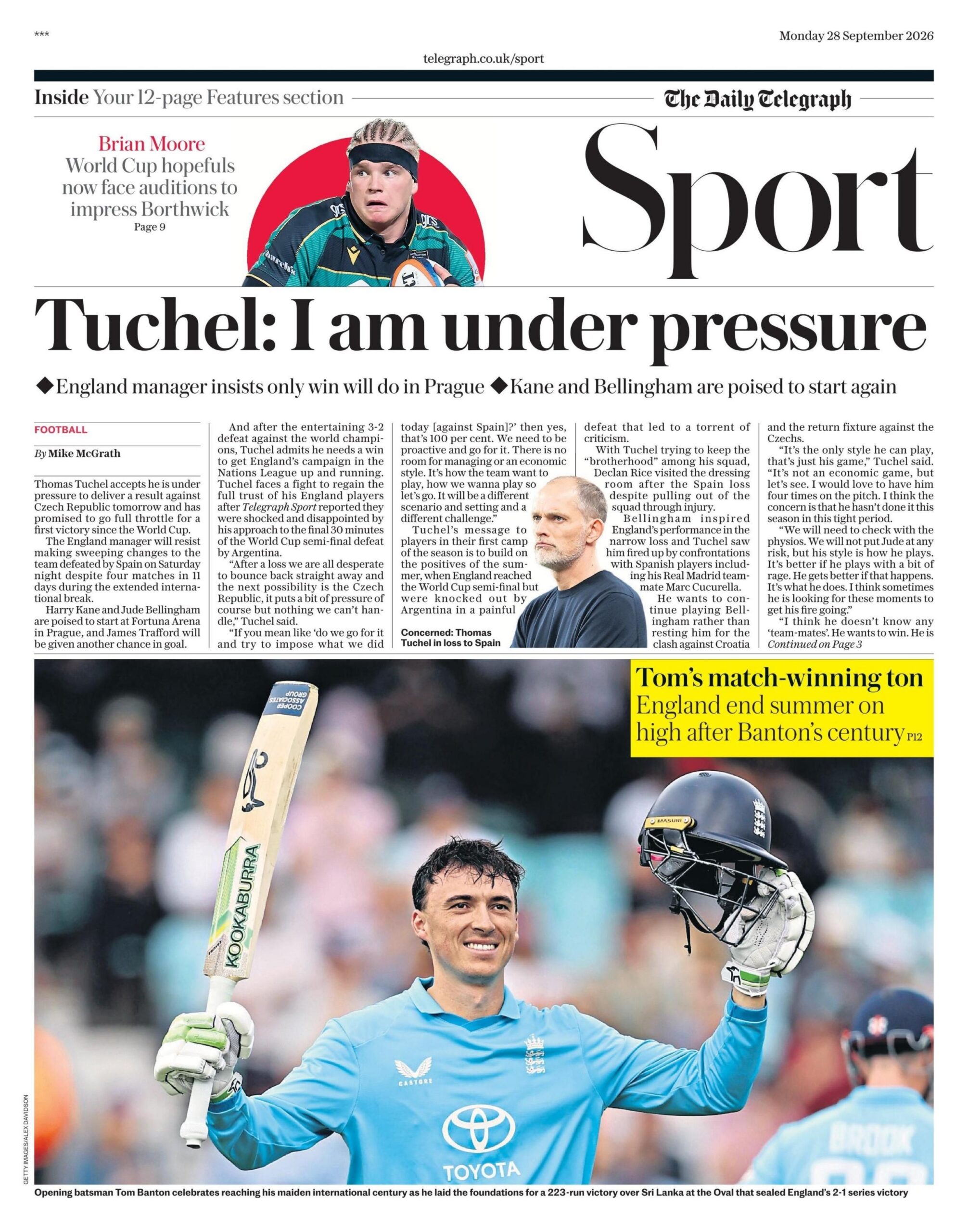 Telegraph back page