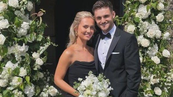 Former Manchester United defender Joe Riley with his fiancee Elizabeth