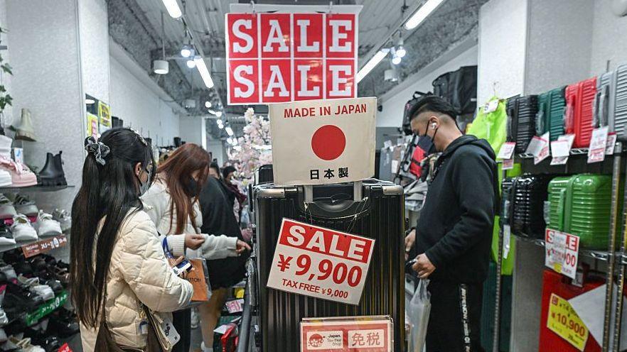 The interior of a retail store known for its dense 'jungle-like' displays and competitive pricing on items like luggage and shoes, seen in central Osaka, Japan, on 1 April, 2026.