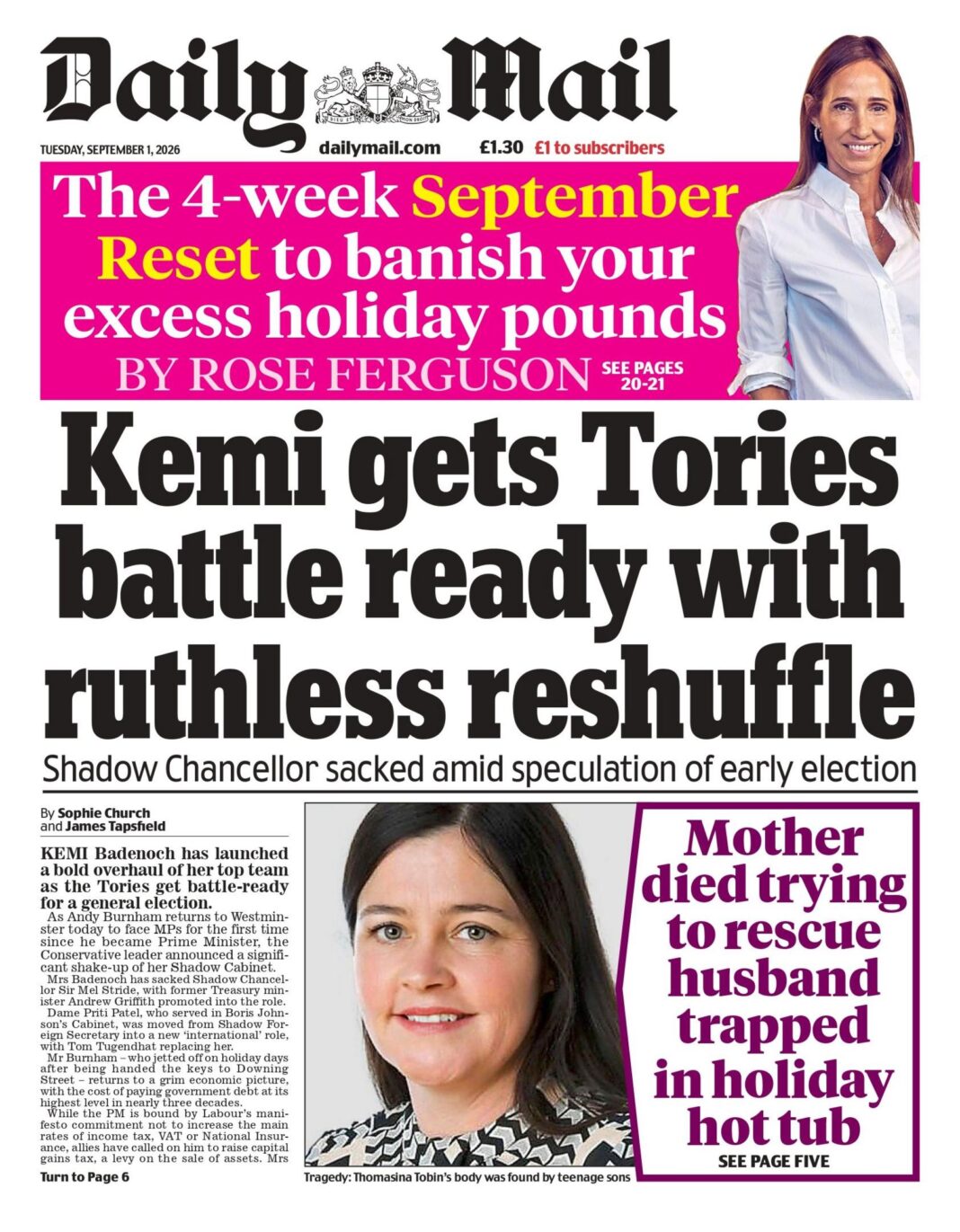 The Papers: ‘Kemi gets Tories battle ready’ and ‘Posh makes some dosh’ The Papers: ‘Kemi gets Tories battle ready’ and ‘Posh makes some dosh’