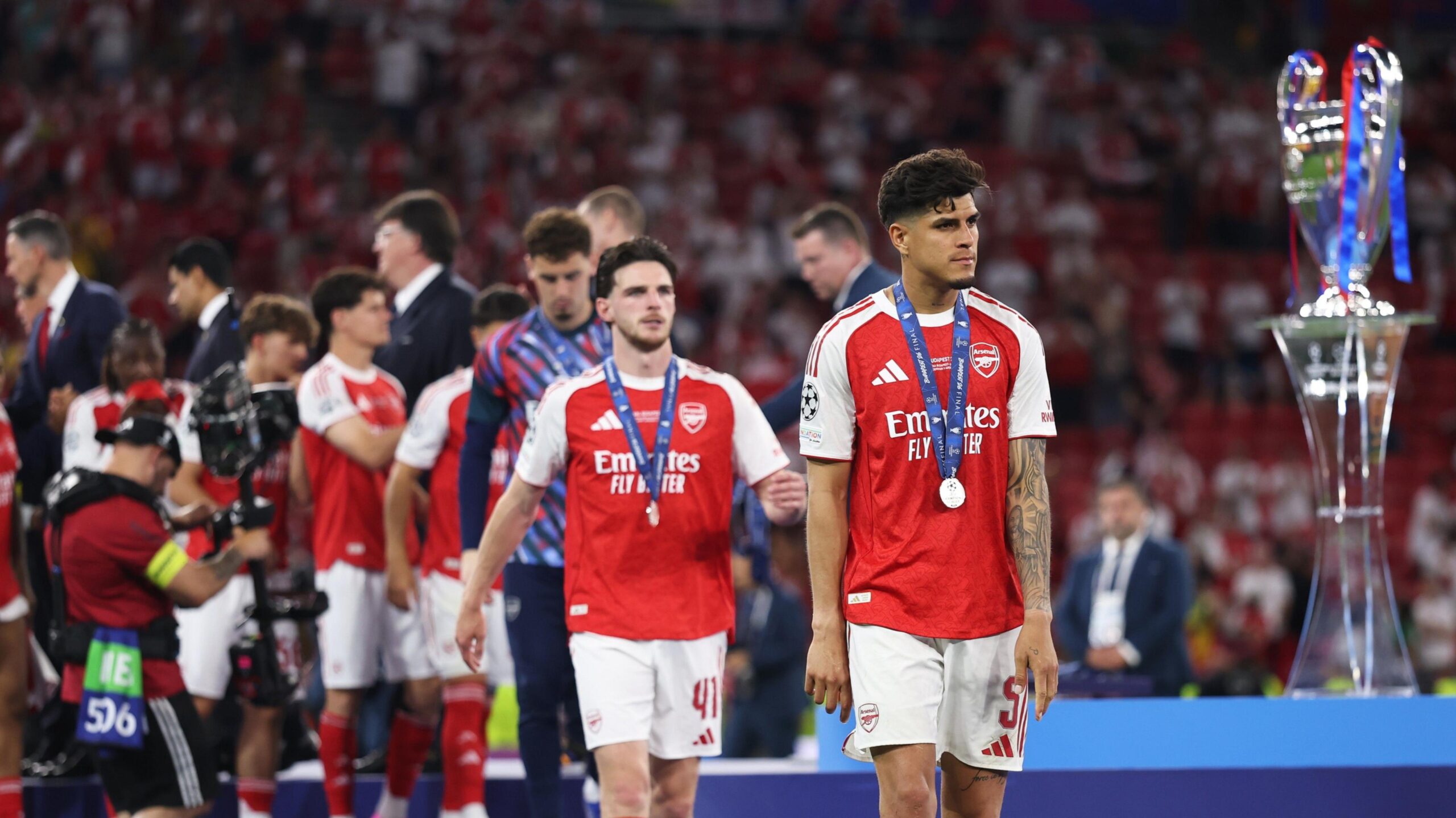 Arsenal collect Champions League runners-up medals 2025-26