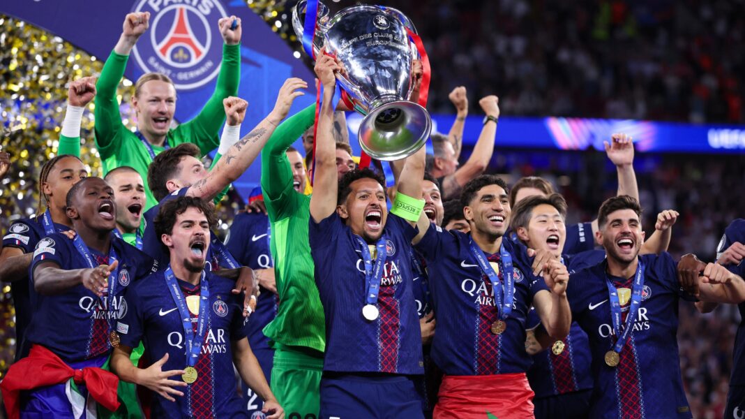 PSG lift 2025-26 Champions League trophy
