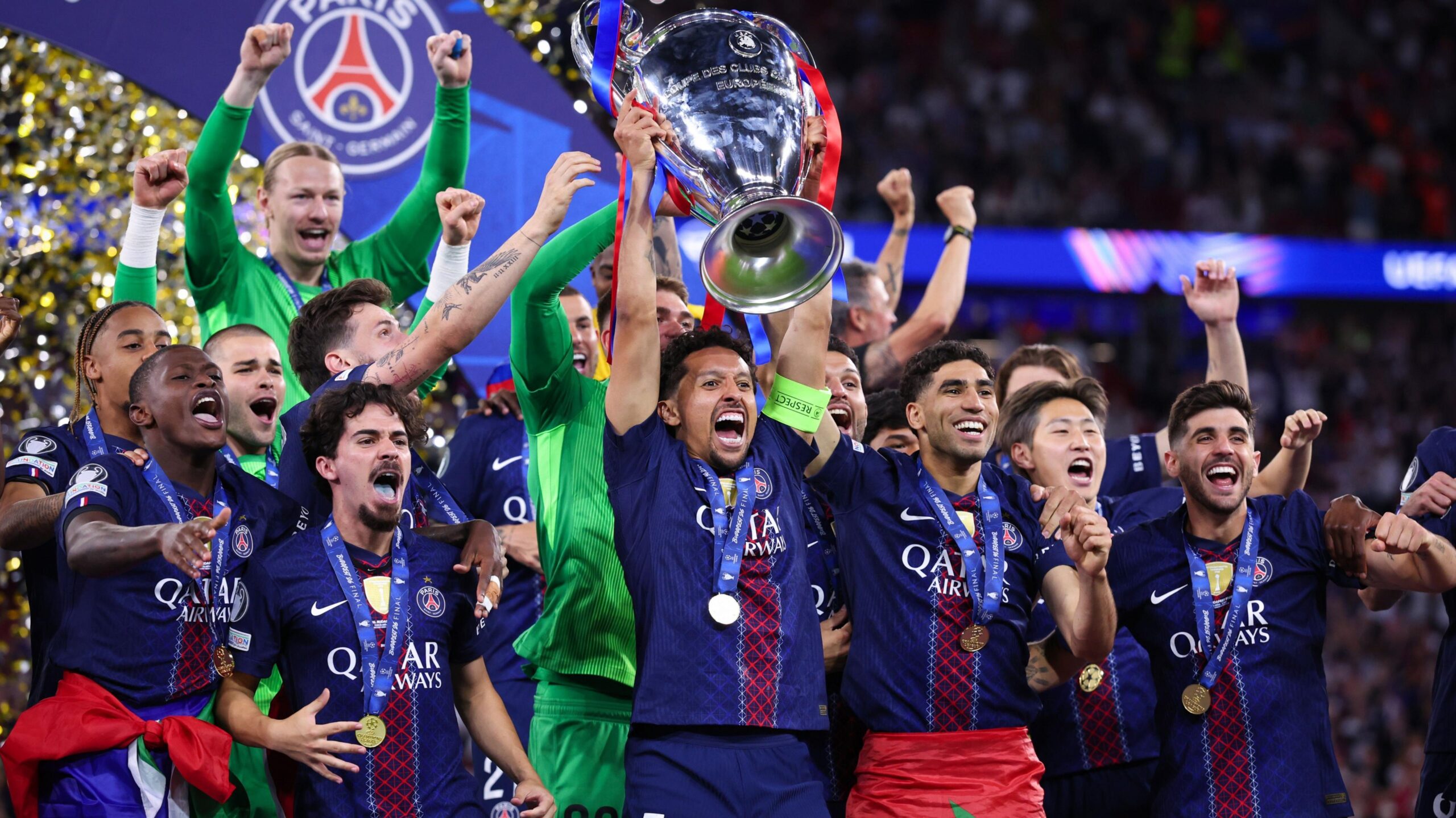 PSG lift 2025-26 Champions League trophy