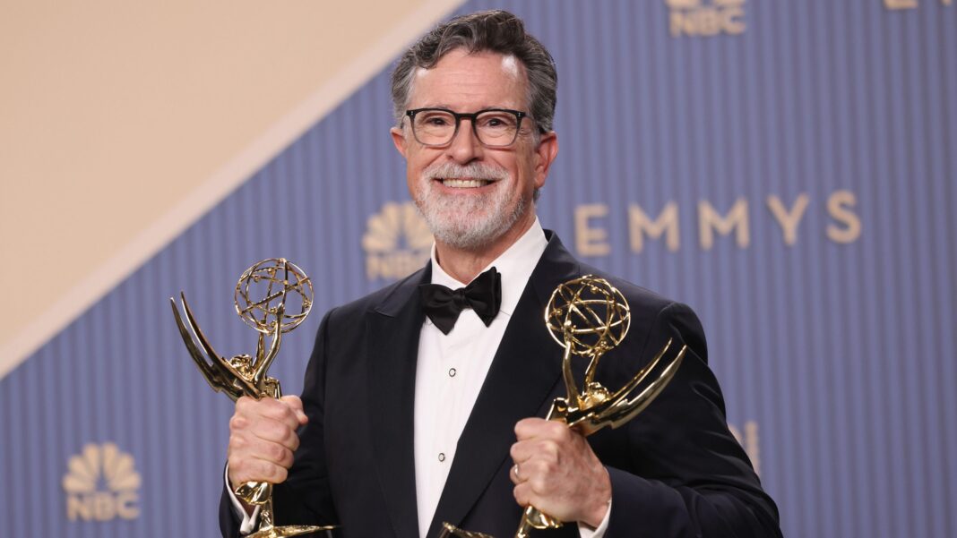 Welsh actor Matthew Rhys makes Emmy Awards history with double win Stephen Colbert, wins the Outstanding Variety Series Award for “The Late Show With Stephen Colbert” poses backstage for the 78th Primetime Emmy Awards at Peacock Theater on September 14, 2026 in Los Angeles, California.