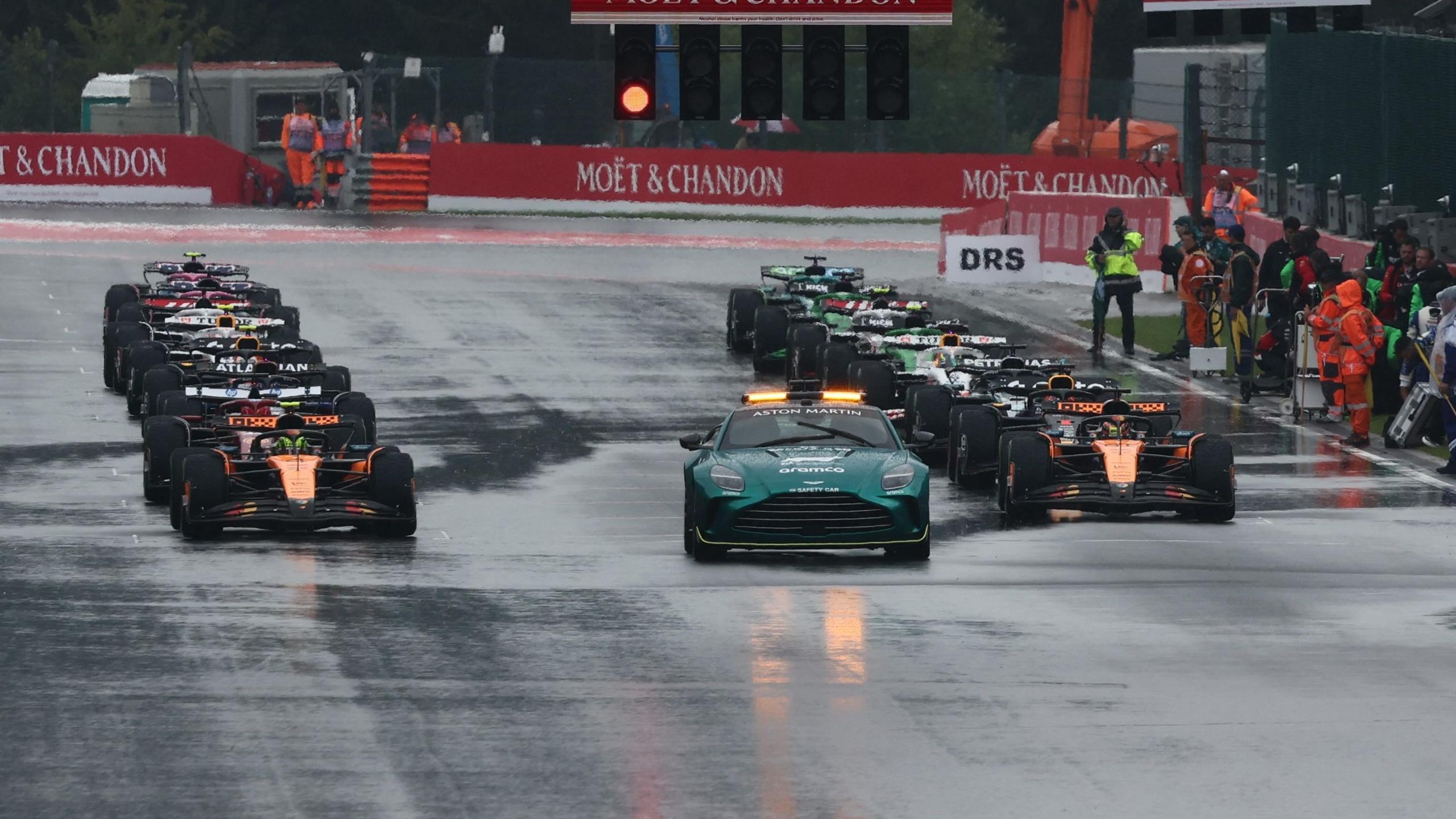The wet start of the 2025 Belgian Grand Prix